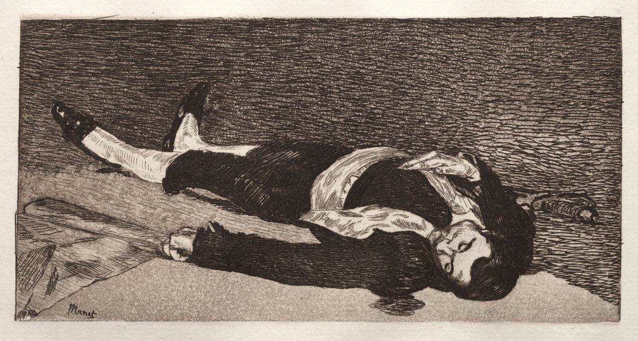 Mrtvý toreador (lept a akvatinta) od Edouard Manet
