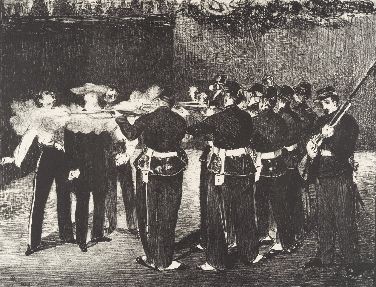 Poprava císaře Maxmiliána Poprava Maxmiliána, 1868. od Édouard Manet