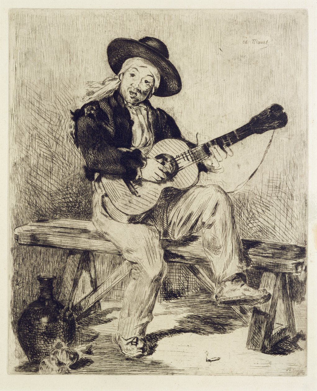 Kytarista (lept) od Édouard Manet