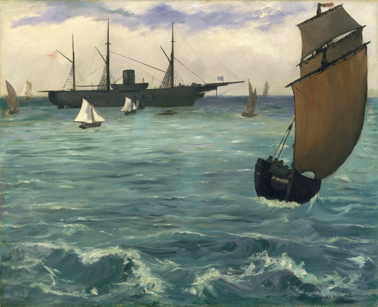 "Kearsarge" v Boulogne od Édouard Manet
