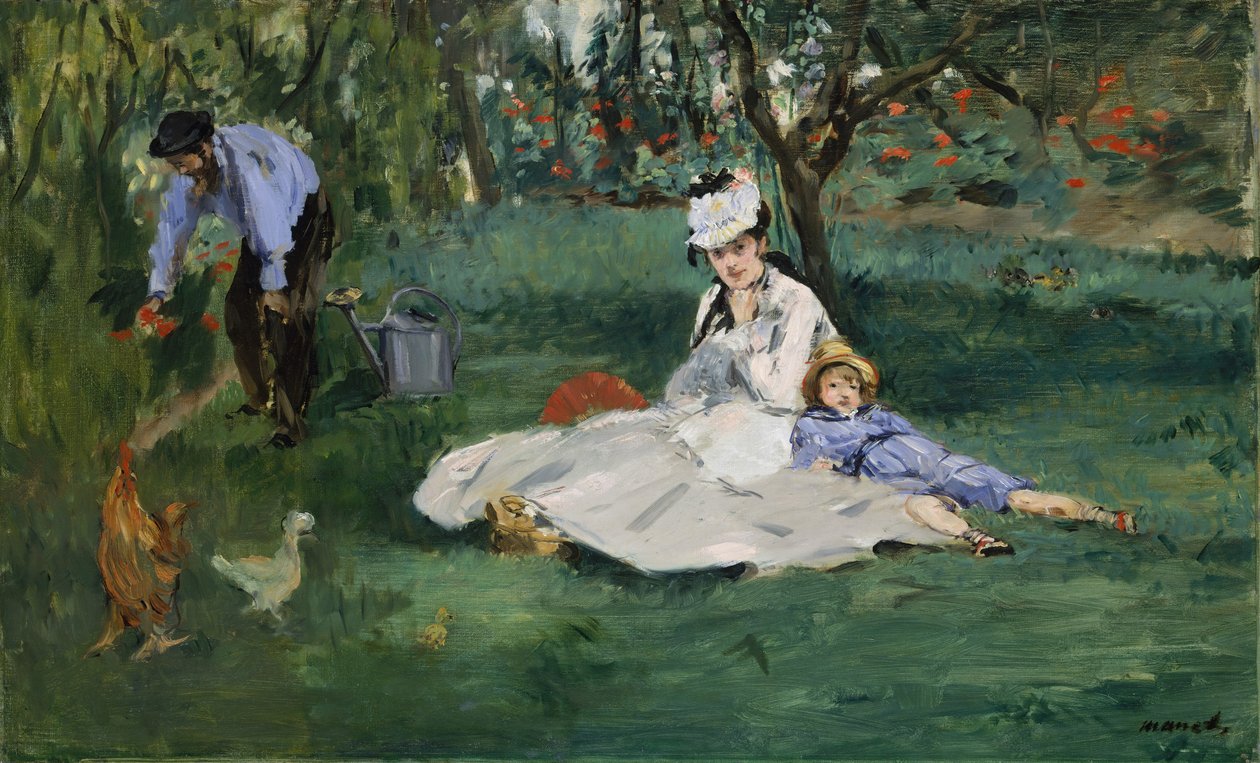 The Monet Family in their Garden at Argenteuil, 1874. od Édouard Manet