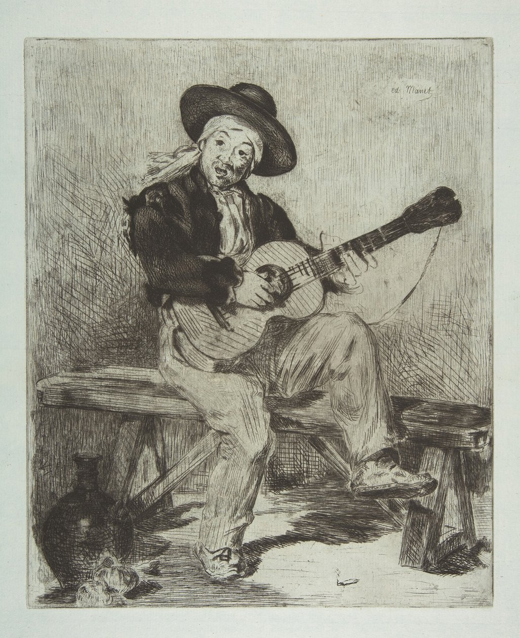 Španělský zpěvák Le Guitarrero, 1861-62. od Édouard Manet