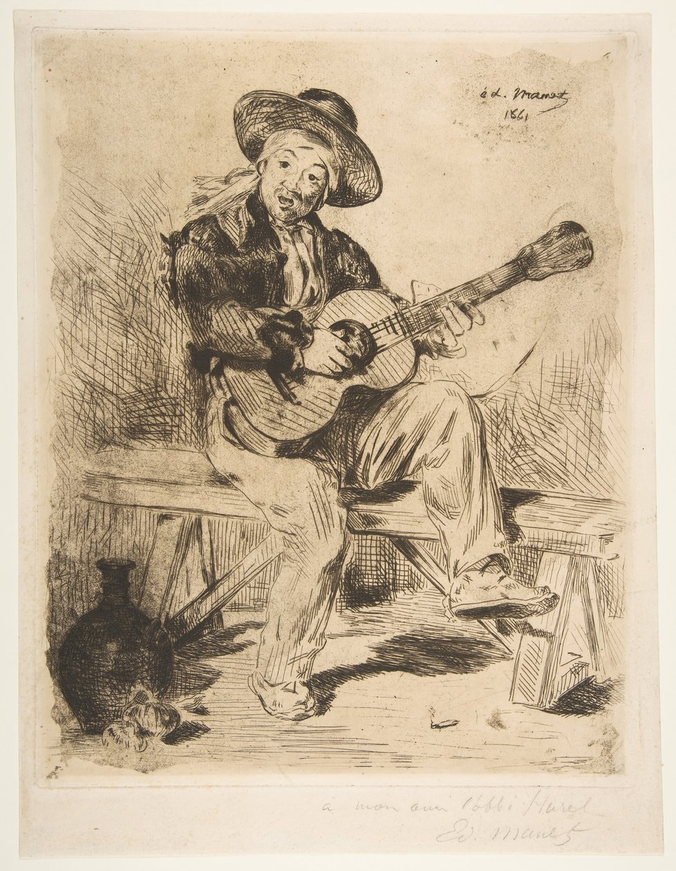 Španělský zpěvák Le Guitarrero, 1861-62. od Édouard Manet