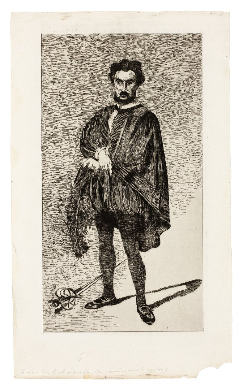 Tragický herec (Rouvière v roli Hamleta) od Édouard Manet