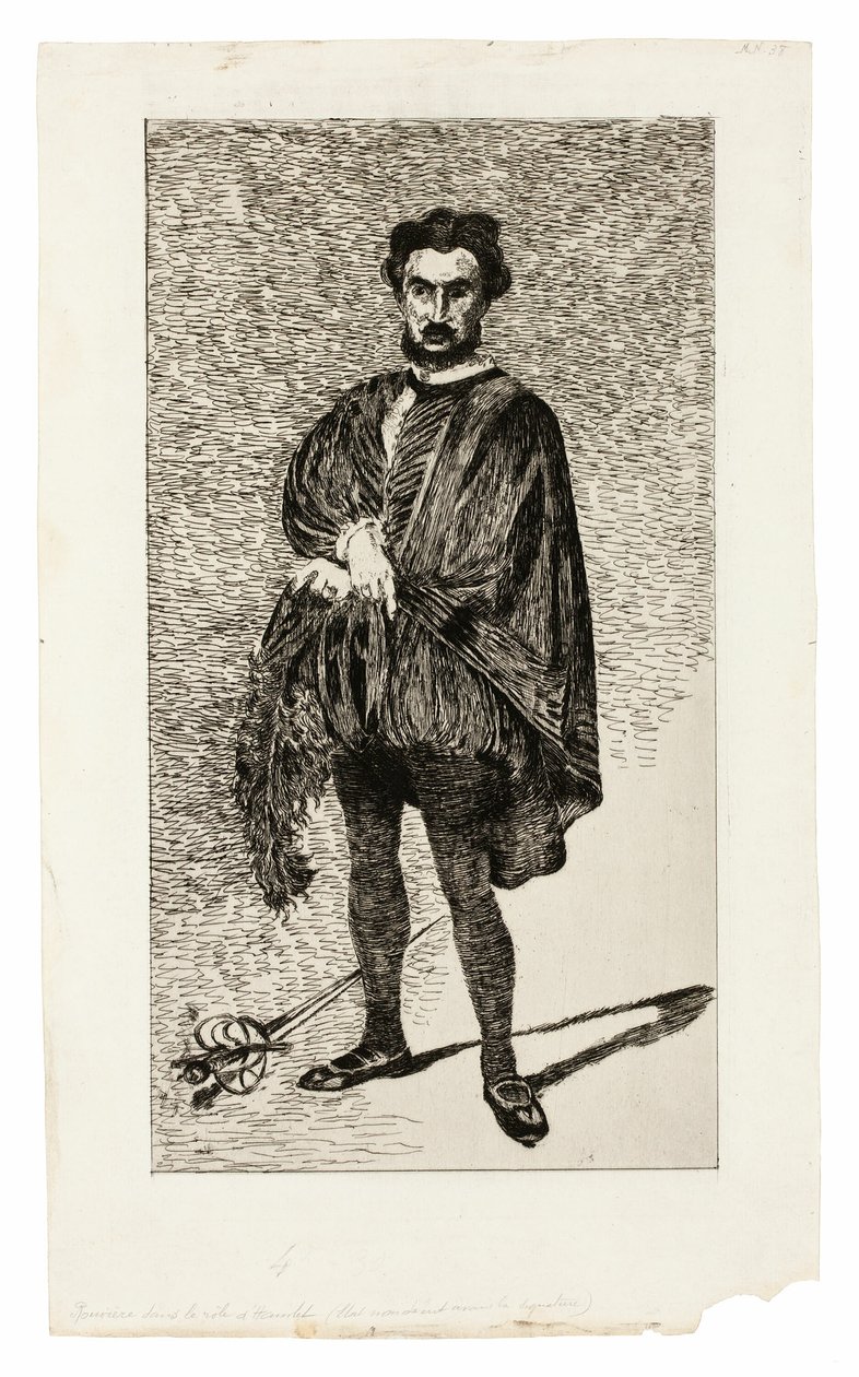 Tragický herec (Rouvière v roli Hamleta) od Édouard Manet