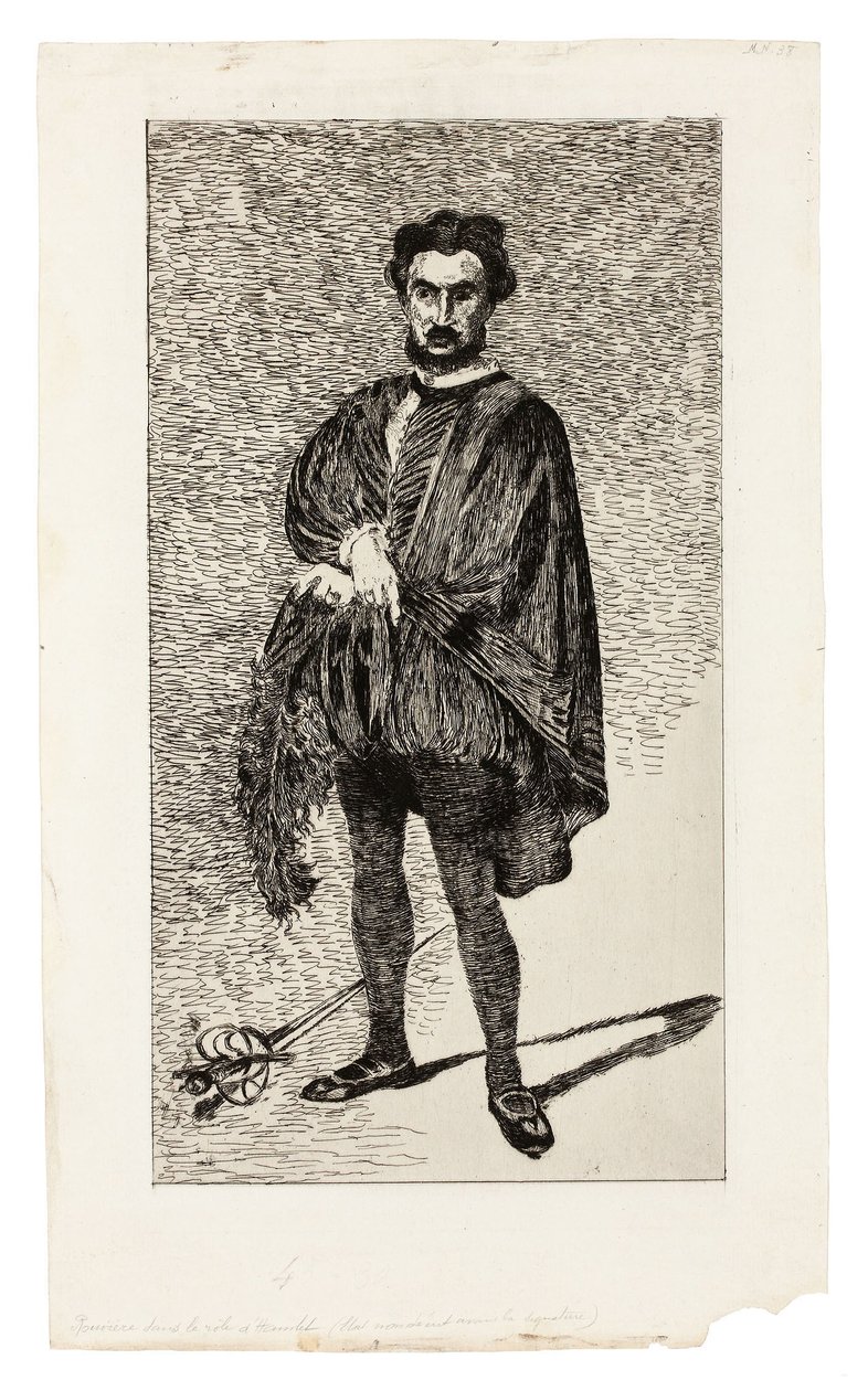 Tragický herec (Rouvière v roli Hamleta) od Édouard Manet
