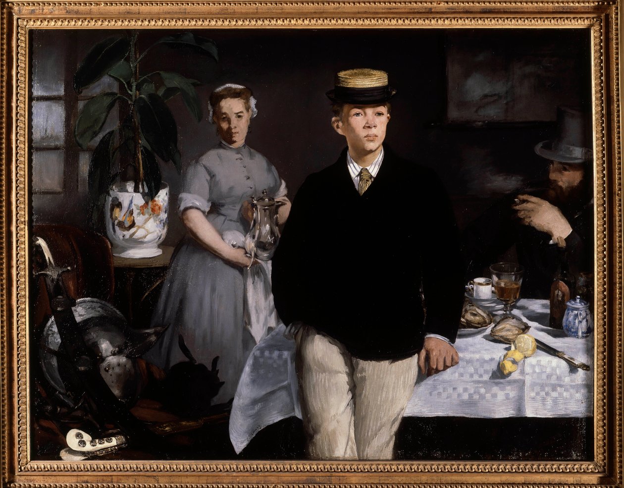 Snídaně v dílně Obraz Edouarda Maneta (1832-1883) 1868 Ne. 1,18x1,54 m Mnichov, Neue Pinakothek - Snídaně ve studiu. Obraz Edouarda Maneta (1832-1883) od Édouard Manet
