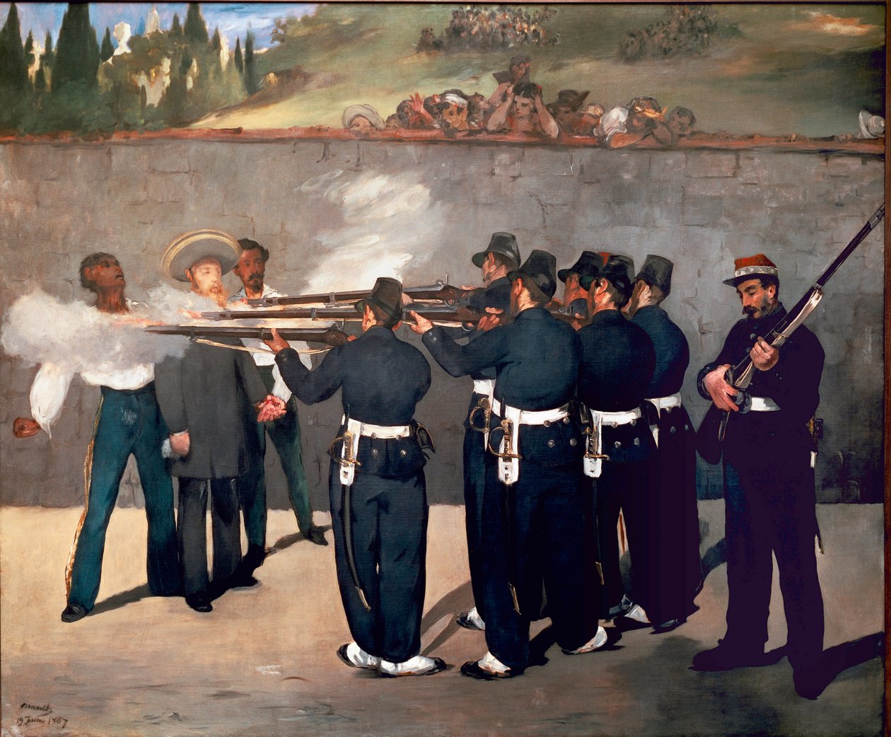Poprava císaře Maxmiliána. Zastřelení Maxmiliána I. Mexického 14. června od Édouard Manet