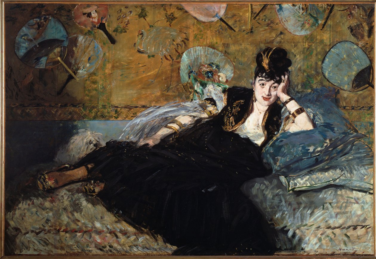 Dáma na turnajích, Nina de Callias -1873. Olej na plátně od Édouard Manet