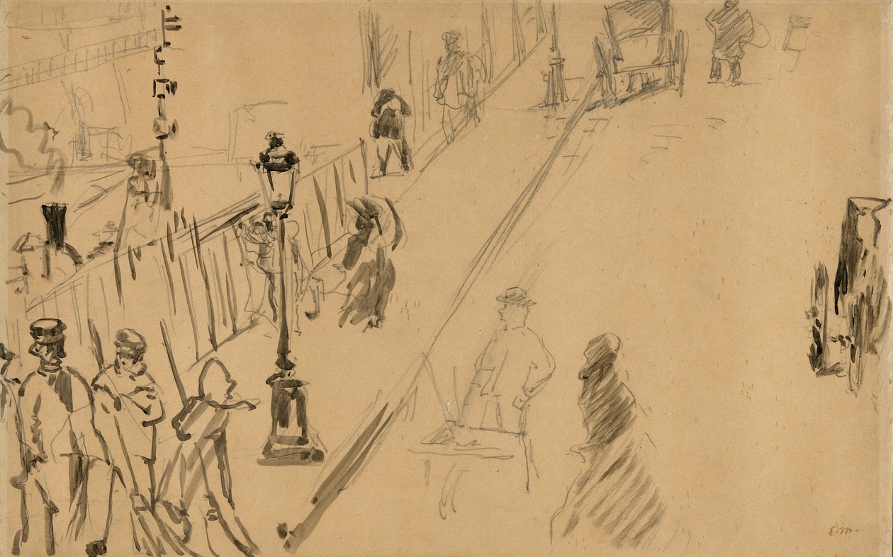 Rue Mosnier s plynovou lampou od Édouard Manet