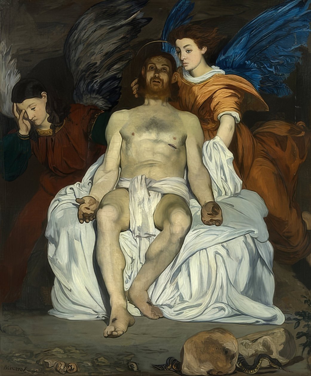 Mrtvý Kristus s anděly. 1864 od Édouard Manet
