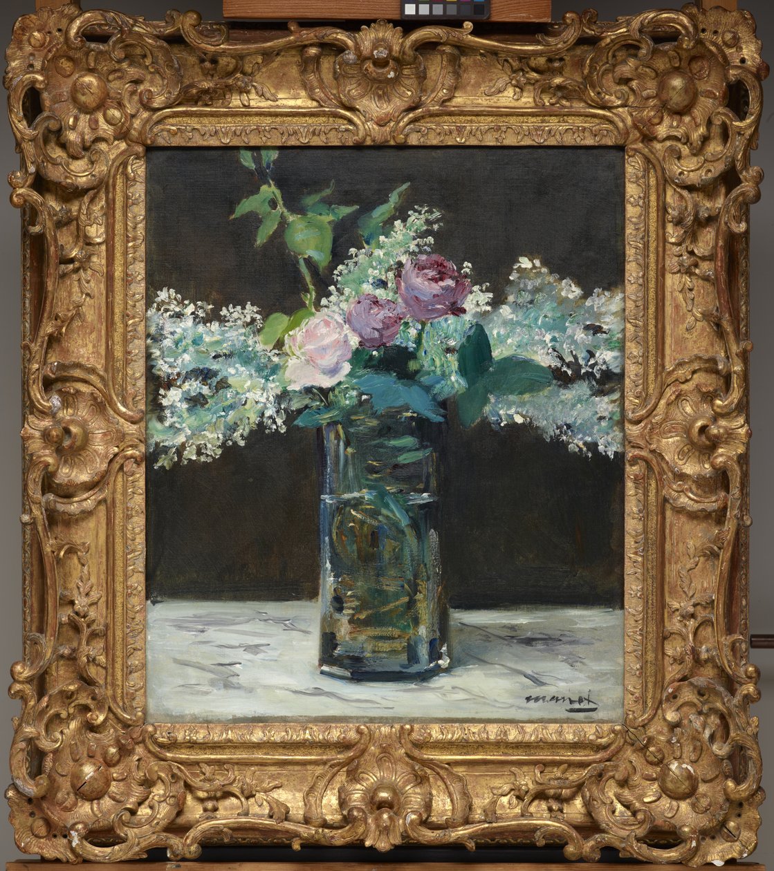 Váza bílých šeříků a růží od Édouard Manet