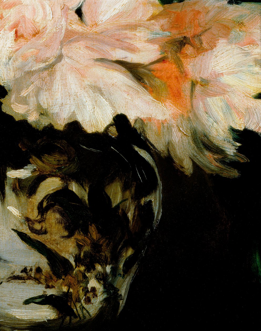 Váza s pivoňkami na sprchu nohou, detail od Édouard Manet