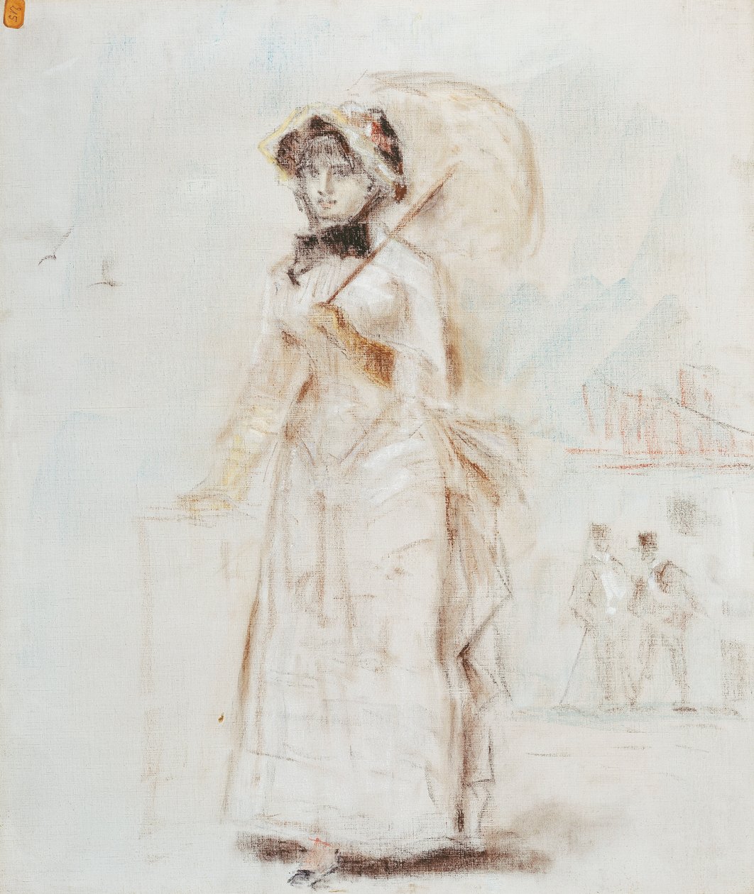 Žena chůze s otevřeným deštníkem; Žena na procházce s otevřeným slunečníkem, 1880 od Édouard Manet