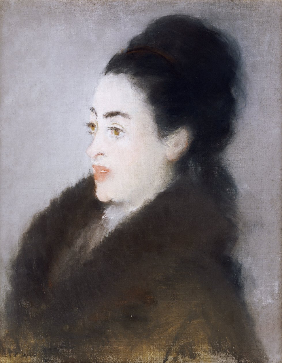 Žena v kožichu v profilu, 1879 od Édouard Manet