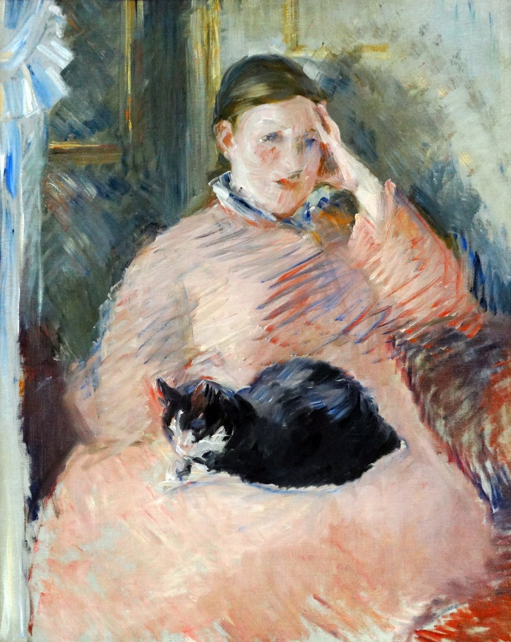 Žena s kočkou kolem roku 1880-2 od francouzského impresionistického umělce Edouarda Maneta od Édouard Manet
