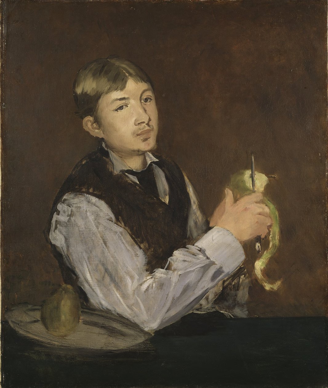 Malý chlapec loupe hrušku od Édouard Manet