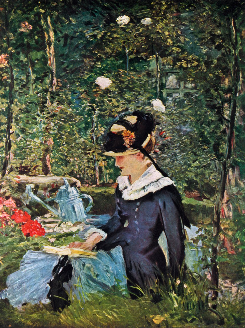 Mladá dívka na prahu zahrady v Bellevue, 1880. od Édouard Manet