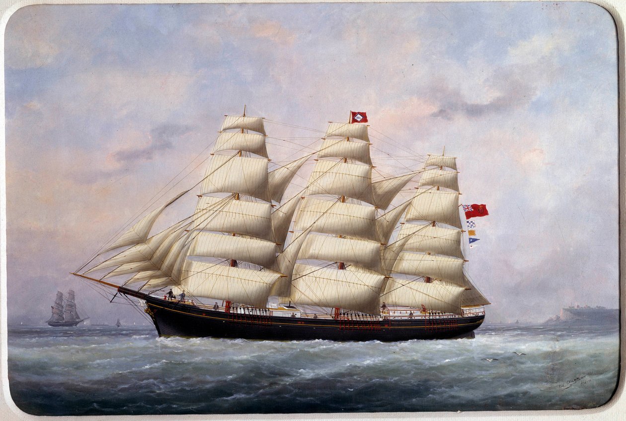 Plachetnice William Lawrence Akvarel od Edouarda Adama (1847-1929) 1881 Paříž, Musee de la Marine od Edouard Marie Adam