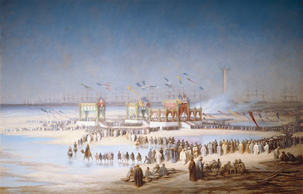 Slavnostní zahájení Suezského průplavu v Port-Said, 17. listopadu 1869, 1869. od Edouard Riou