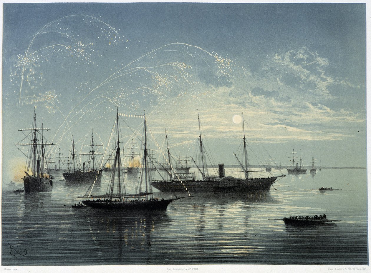 Inaugurace Suezského průplavu G. Nicole. 1869 od Edouard Riou