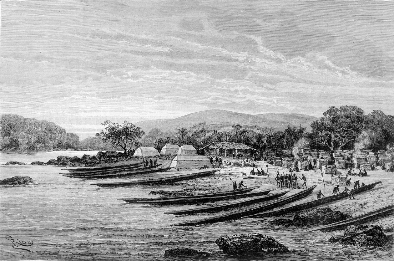 Centrála Lope v Africe. V „“Journey in the West African““ od Brazzy od Edouard Riou
