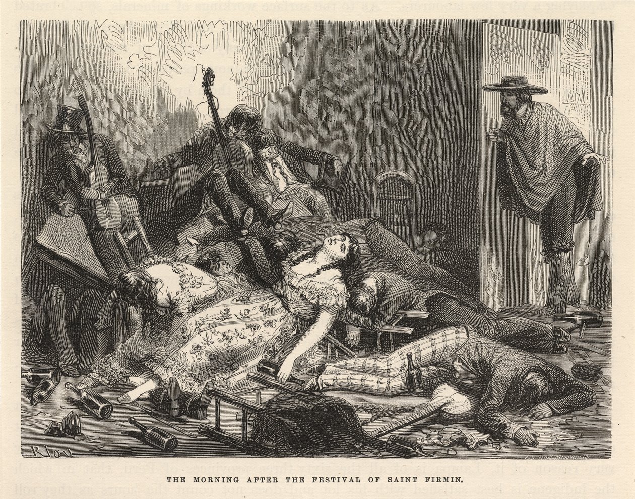 Ráno po svátku svatého Firmina, New York 1875 (rytina) od Edouard Riou