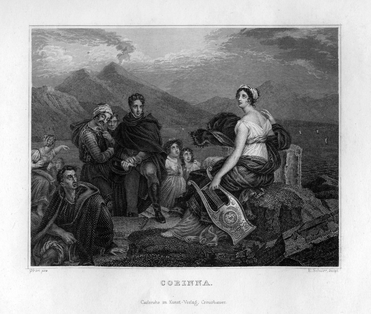 Corinna, starověký řecký básník, c1833 od Edouard Schuler