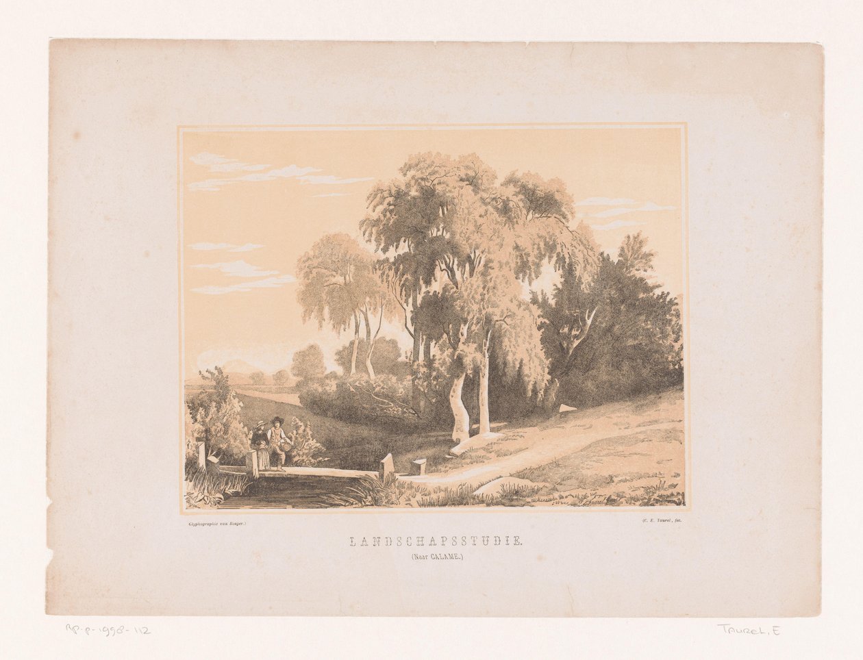 Landschapsstudie (název na objektu) od Edouard Taurel