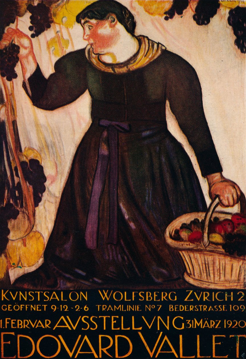 „Poster od Edouarda Valleta, k jeho výstavě v galerii Wolfsberg, Curych“, 1920 od Edouard Vallet