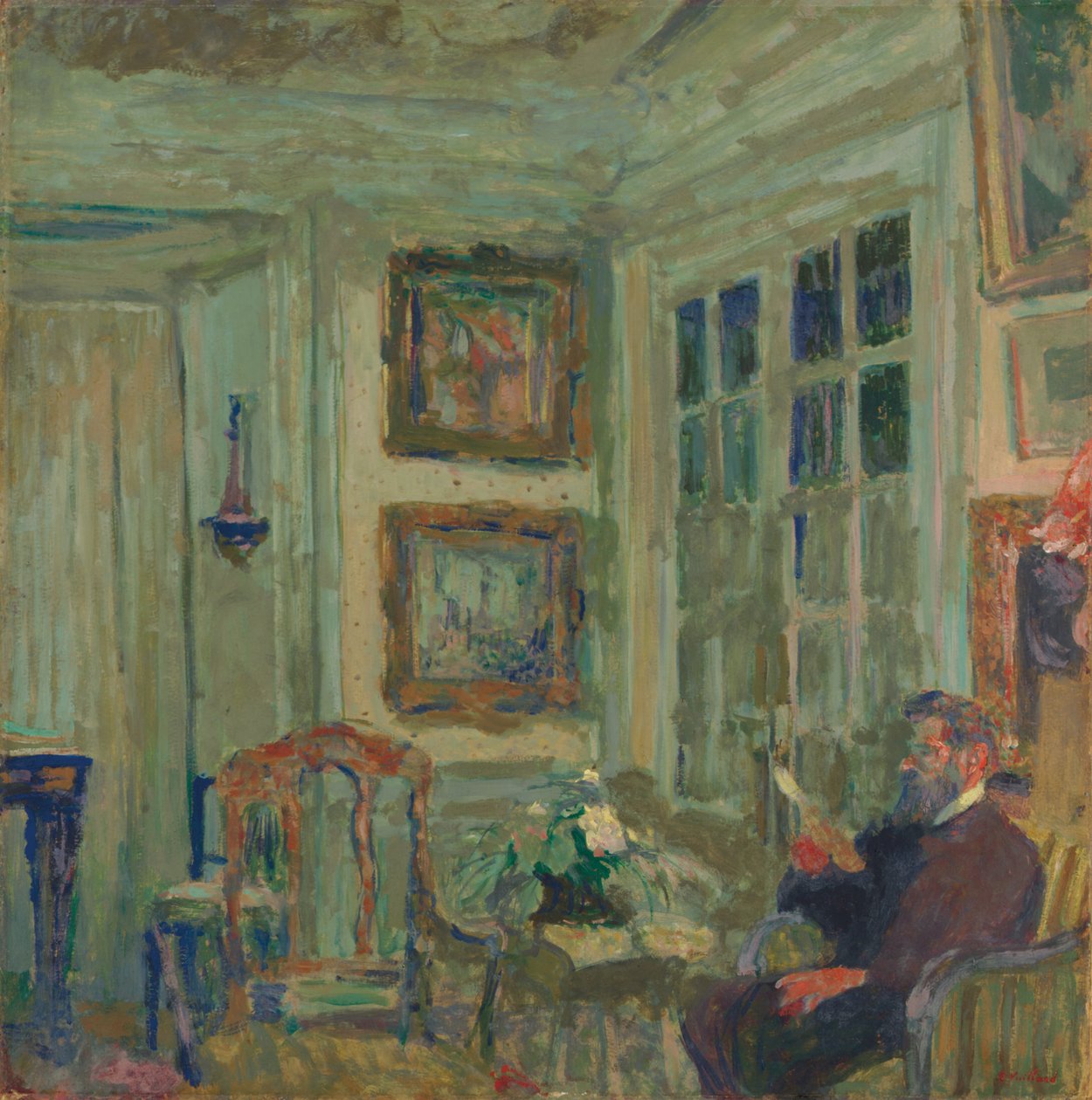 Arthur Fontaine Reading; Arthur Fontaine čtení, 1904 od Edouard Vuillard