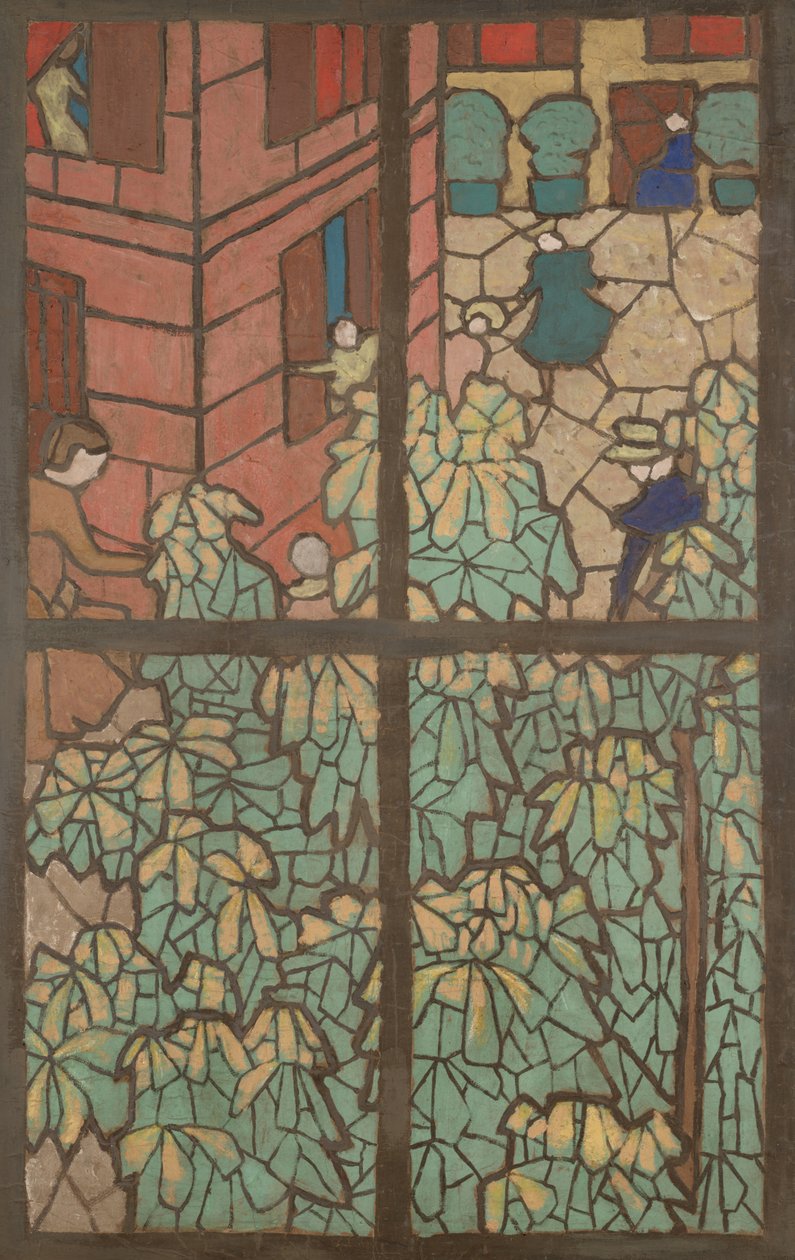 Kaštanové stromy, karikatura pro vitráž Tiffanyho od Edouard Vuillard