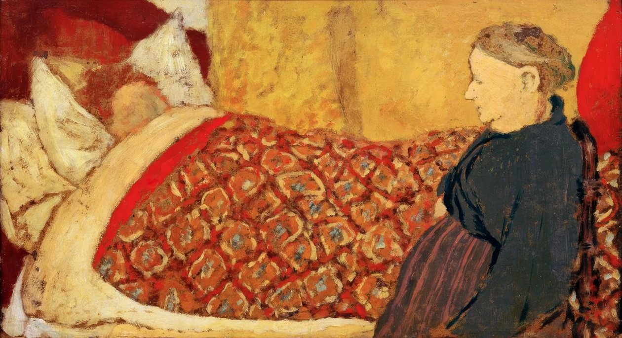 Ukolébavka: Marie Rousselová v posteli od Edouard Vuillard