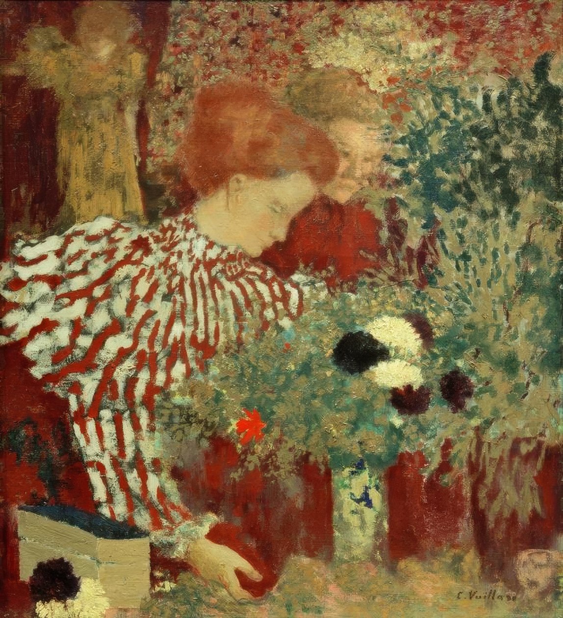 Žena v pruhovaných šatech od Edouard Vuillard