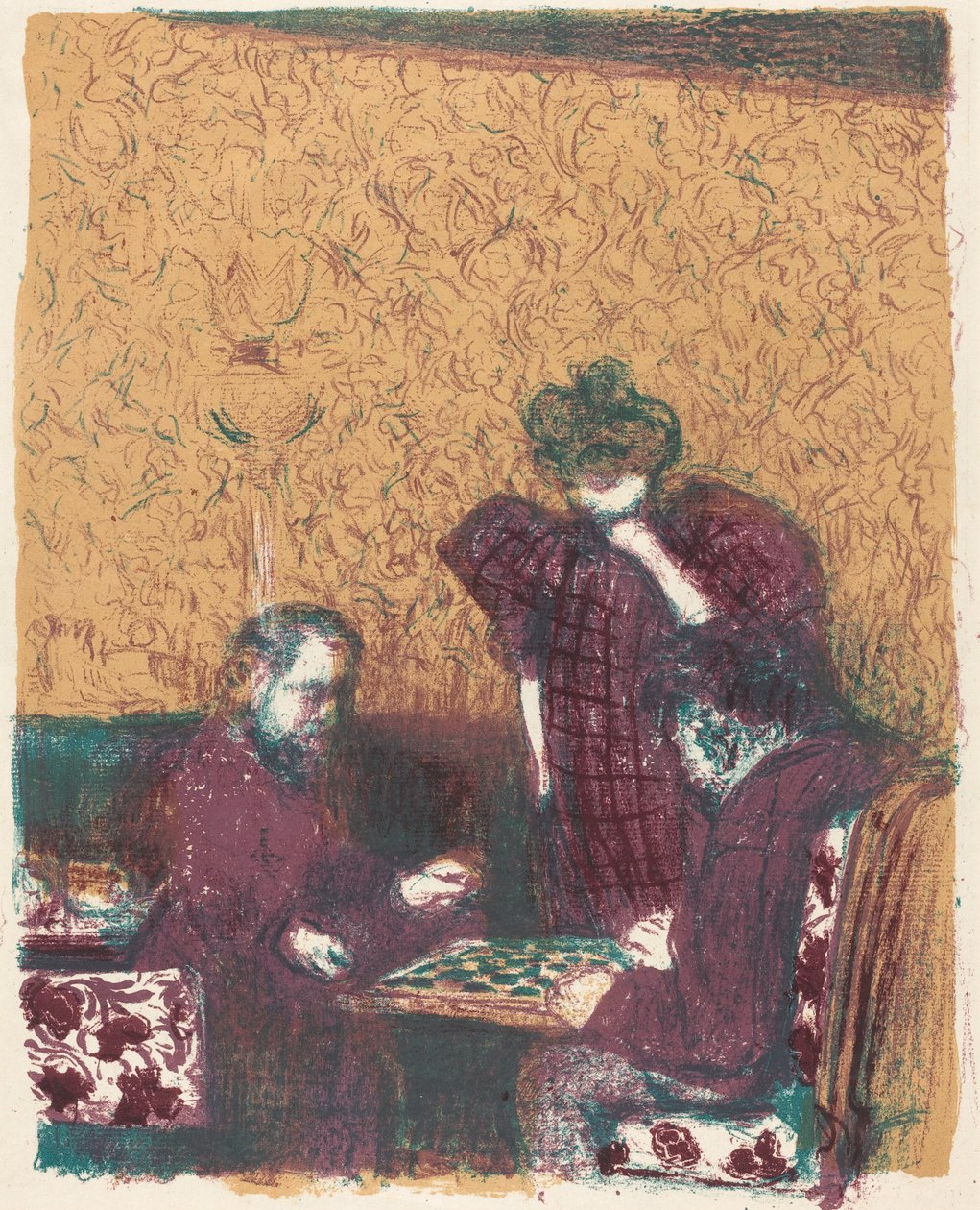 Hra dáma La partie de dames, 18971898 vydaná v roce 1899. od Edouard Vuillard