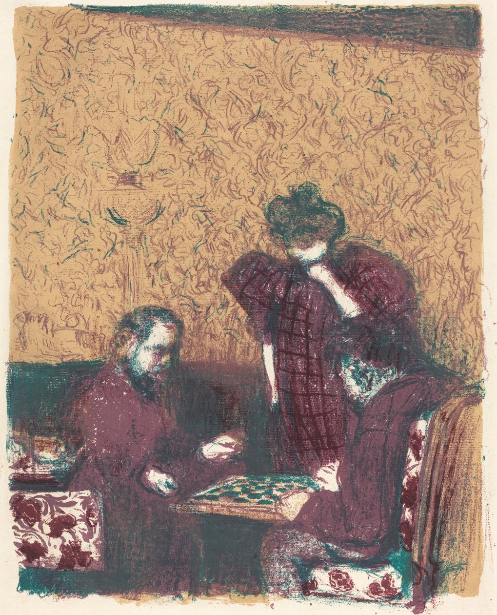 Hra dáma La partie de dames, 18971898 vydaná v roce 1899. od Edouard Vuillard