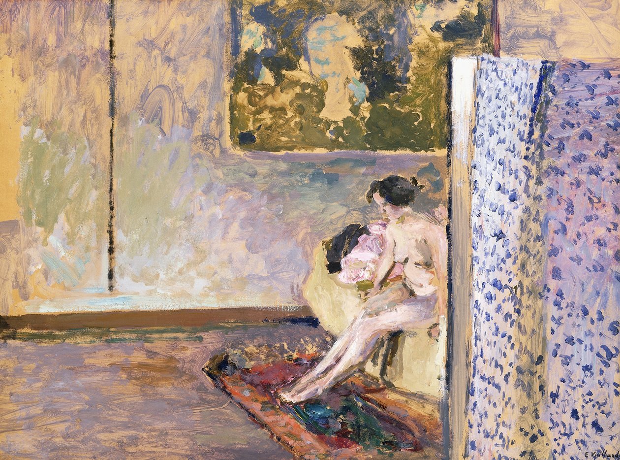 V Bonnardově studiu na 60 Rue de Douai: Akt u plátna; V Bonnardově studiu, 60 Rue de Douai: Nu au Paravent, od Edouard Vuillard