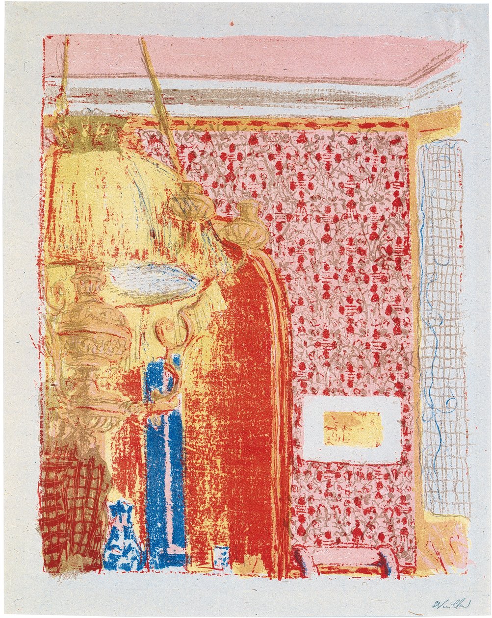 Interieur mit rosa Vorhängen II od Edouard Vuillard