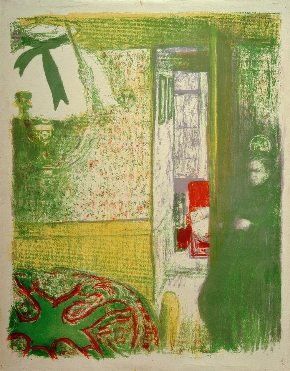 Interiér se závěsnou lampou od Edouard Vuillard