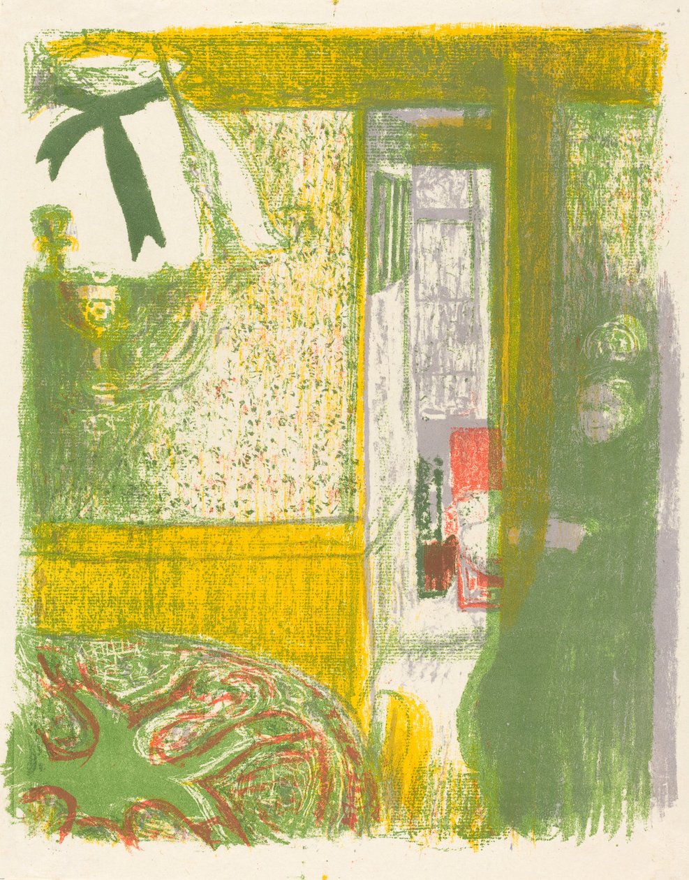 Interiér se závěsnou lampou (Interieur a la odpružení) od Edouard Vuillard
