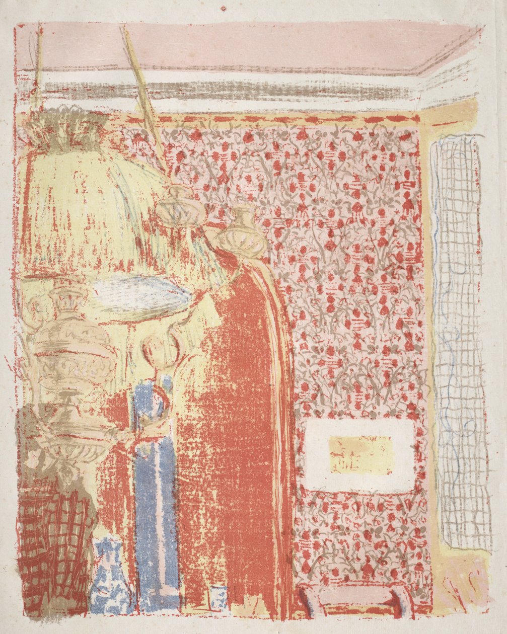 Interiér s růžovou tapetou II od Edouard Vuillard