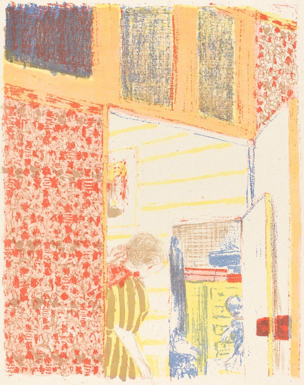 Interiér s růžovou tapetou II Interiér s růžovými závěsy II, c. 1896 publikováno 1899. od Edouard Vuillard