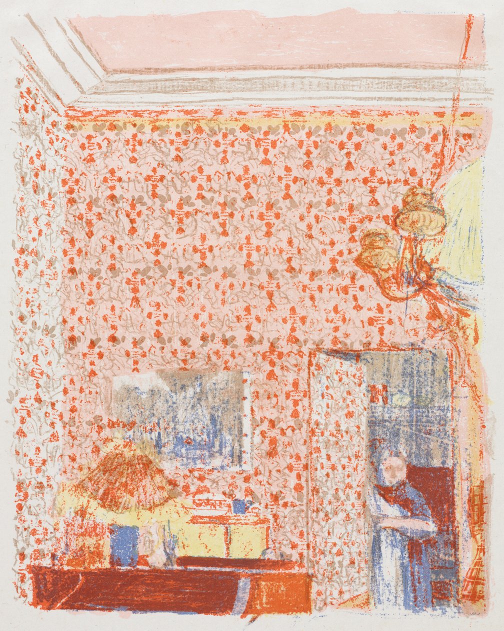 Interiér s růžovou tapetou I od Edouard Vuillard