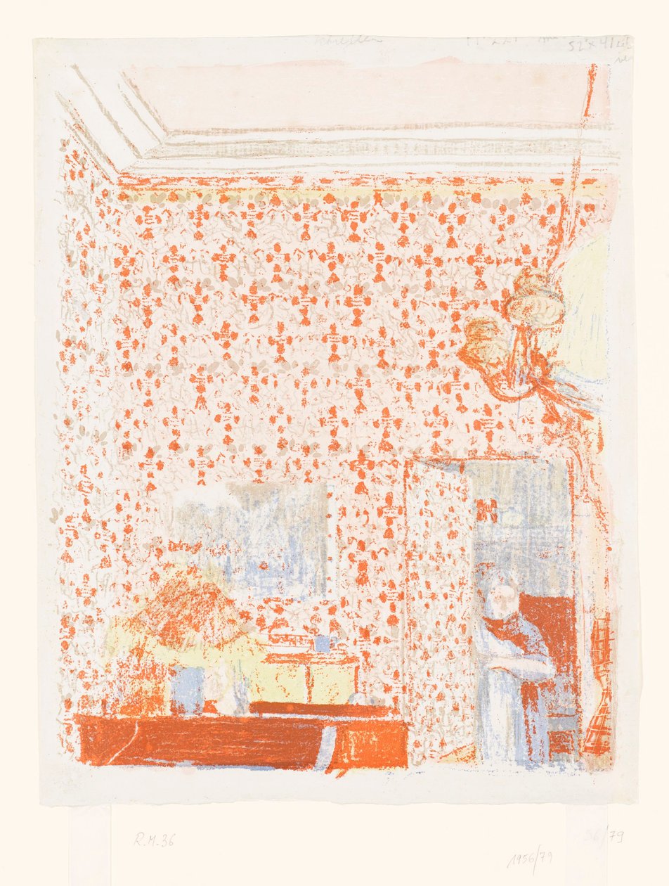 Interiér s růžovou tapetou I od Edouard Vuillard
