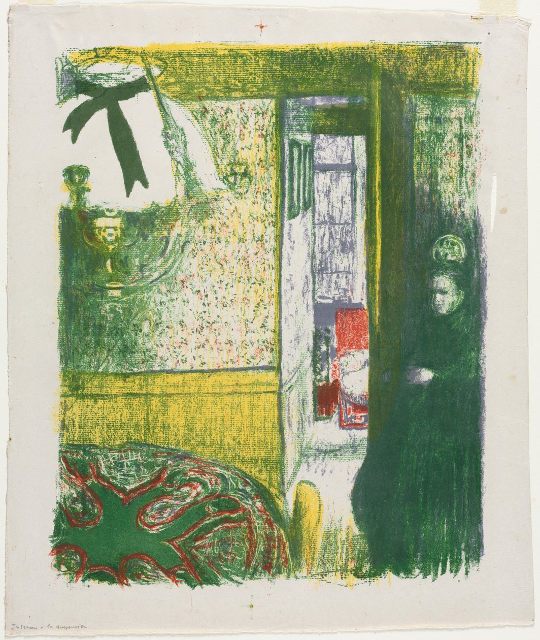 Interiér se závěsnou lampou od Edouard Vuillard