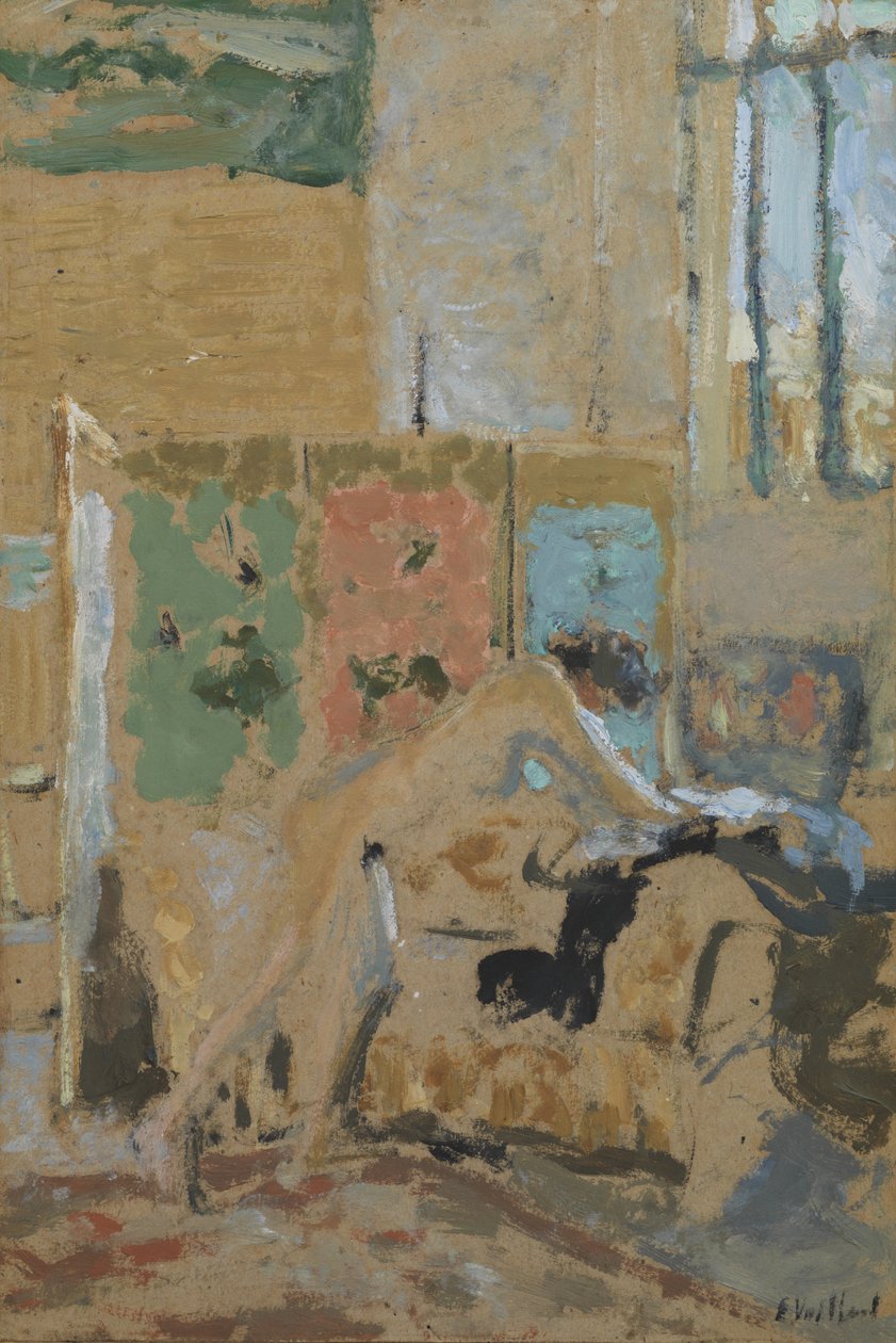 Interiér s obrazovkou, 1909-10 od Edouard Vuillard
