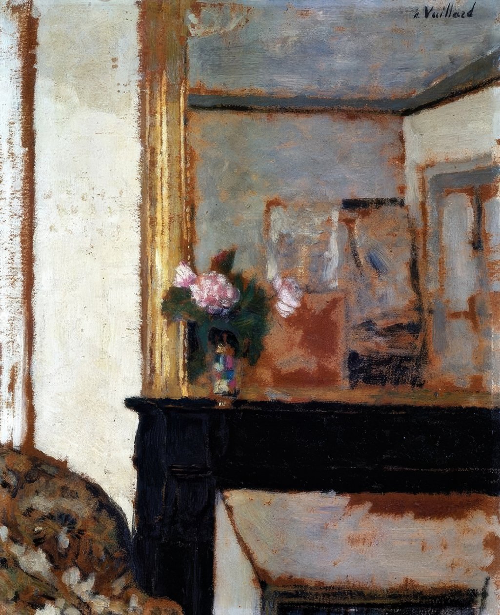 Váza s květinami na římse / 1900 od Edouard Vuillard