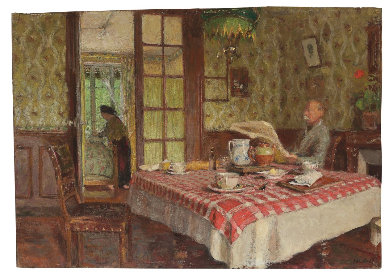 Čtení v jídelně, Vaucresson, 1924 od Edouard Vuillard