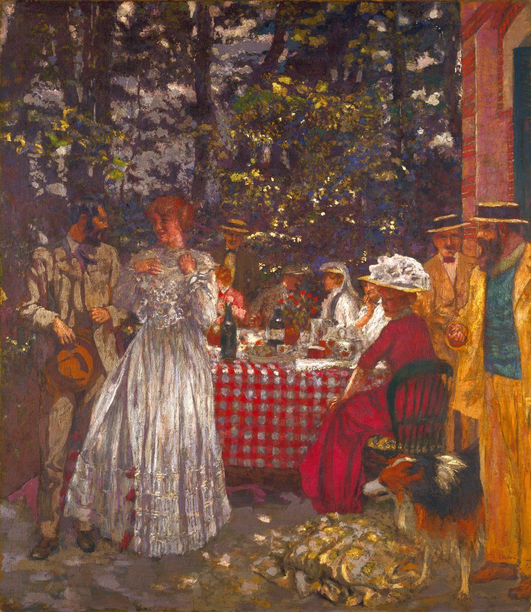 Terasa ve Vasouy, oběd - Vuillard, edouard (1868-1940) Terasa ve Vasouy, oběd Olej na plátně 1901 Národní galerie, Londýn 218,4x190 od Edouard Vuillard