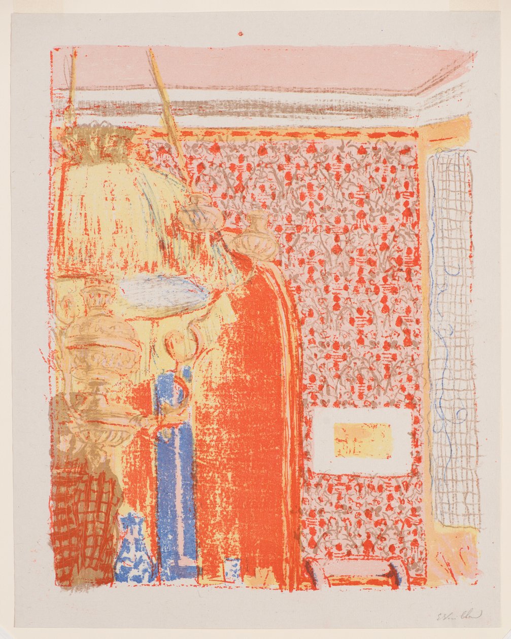Landschaften und Innenräume: Innenraum mit rosa Tapete II od Edouard Vuillard